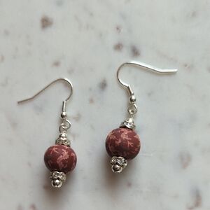 Silver And Clay drop Earrings